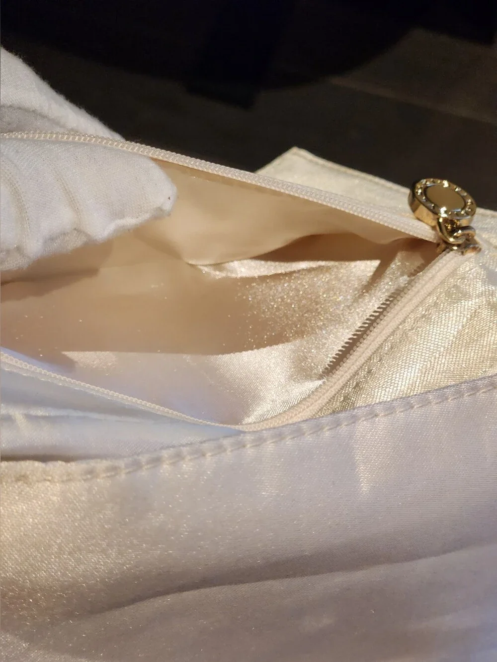 Bvlgari x Emirates Champagne Gold Satin Amenity/Makeup Pouch Bag